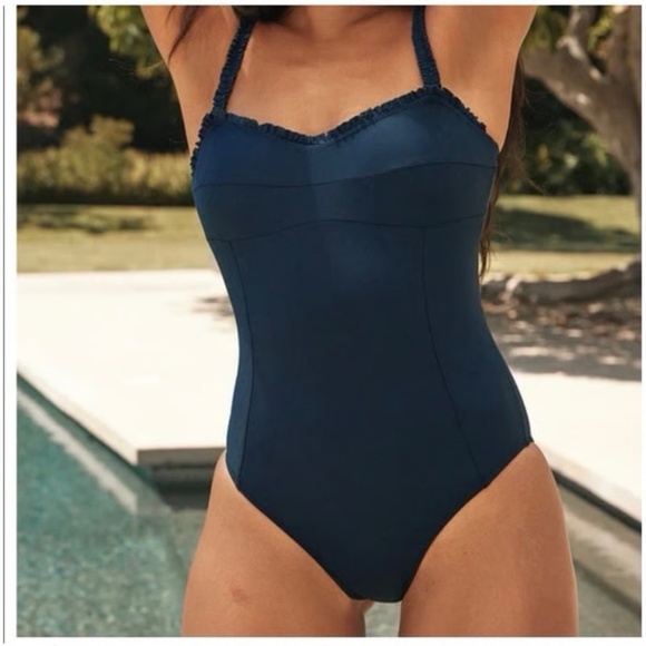 Summersalt Mini Ruffle Sweetheart Coast One Piece Swimsuit - Size 14 - Picture 1 of 8